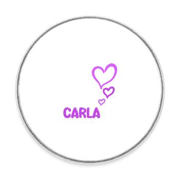 Prénom Carla - Magnet rond - blanc - Devant
