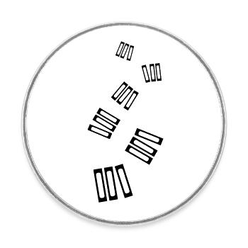 Lire des livres - Magnet rond - blanc - Devant