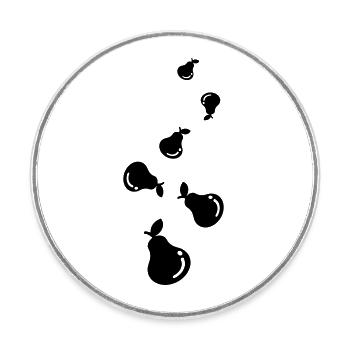 Fruit de la poire - Magnet rond - blanc - Devant