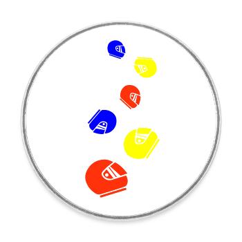 Racing driver helm racing Bunt - Round  fridge magnet - white - Front