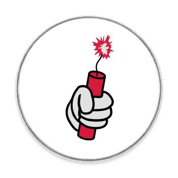 main tnt dynamite exploser ex - Magnet rond - blanc - Devant