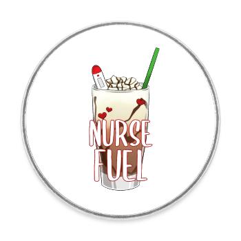 Nurse Energy Coffee Ice Cream I Cadeau - Magnet rond - blanc - Devant