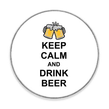 Keep Calm Drink Beer - Runder Kühlschrankmagnet - Weiß - Vorne
