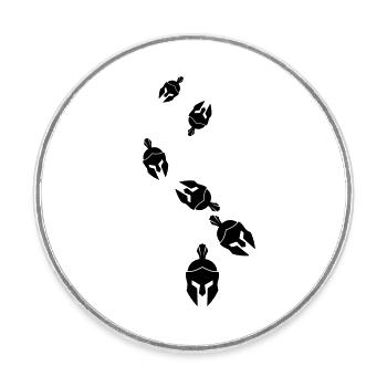 Casque Spartan - Magnet rond - blanc - Devant