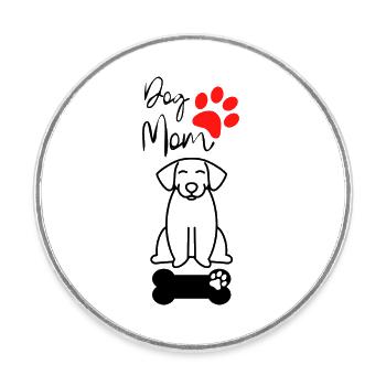 I love my dog - Round  fridge magnet - white - Front
