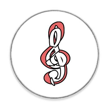 Musik akustik Frontmann Notenschlüssel Band - Runder Kühlschrankmagnet - Weiß - Vorne