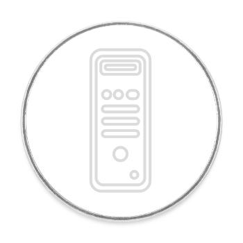Logo Gehäuse Computer Tower - Runder Kühlschrankmagnet - Weiß - Vorne