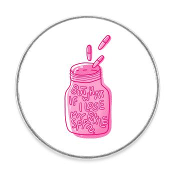 what if i lose my sparkle Spruch mental health - Runder Kühlschrankmagnet - Weiß - Vorne