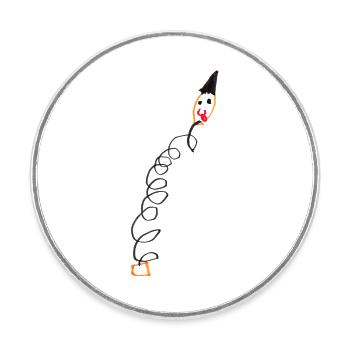 Jack-in-the-box (transparent) - Magnet rond - blanc - Devant