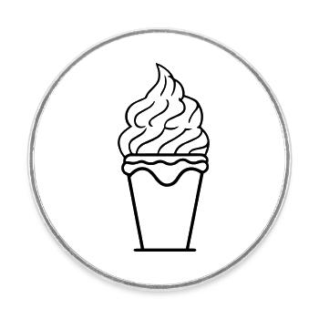 Ice Sundae - Round  fridge magnet - white - Front