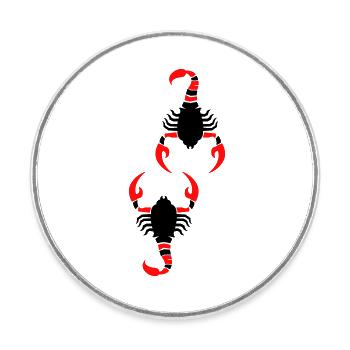 scorpion - Magnet rond - blanc - Devant