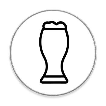 Beer - Round  fridge magnet - white - Front