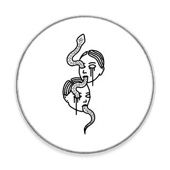 Smoke face - Round  fridge magnet - white - Front