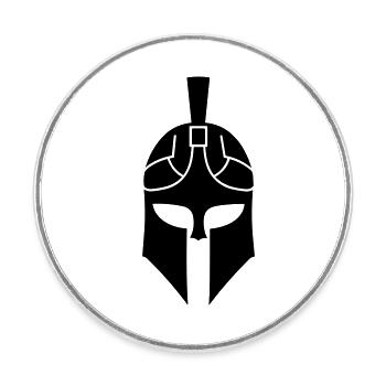 Spartanischer Helm - Runder Kühlschrankmagnet - Weiß - Vorne