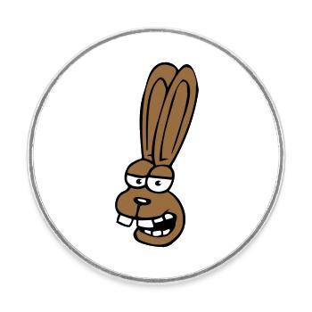 Hase Kaninchen Häschen Cartoon albern Hasenzähne - Runder Kühlschrankmagnet - Weiß - Vorne