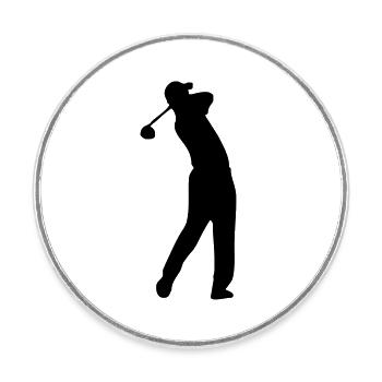 Golf - Runder Kühlschrankmagnet - Weiß - Vorne