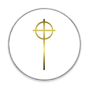 Celtic Cross Gold - Runder Kühlschrankmagnet - Weiß - Vorne