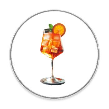 A delicious, summery cocktail - Round  fridge magnet - white - Front