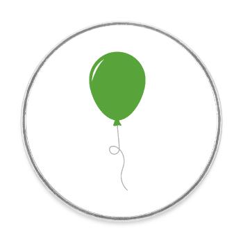 Ballon - Runder Kühlschrankmagnet - Weiß - Vorne