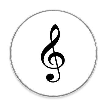 Clef - Round  fridge magnet - white - Front