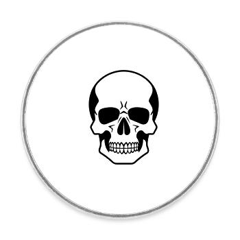 Tête de mort - Magnet rond - blanc - Devant