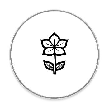 flower - Round  fridge magnet - white - Front