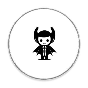 Vampire - Round  fridge magnet - white - Front