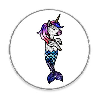 Licorne de la mer cosmique - Magnet rond - blanc - Devant