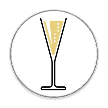 XBiloved and sparkling - Round  fridge magnet - white - Front