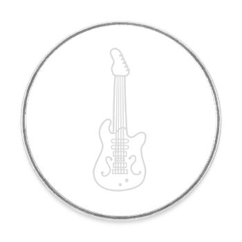 Design Cool E Guitar - Magnet rond - blanc - Devant