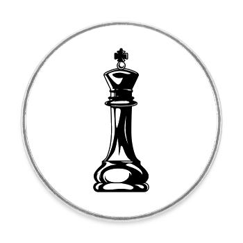 Roi des échecs - Magnet rond - blanc - Devant