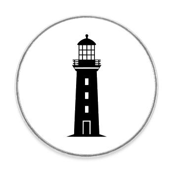 Phare - Magnet rond - blanc - Devant