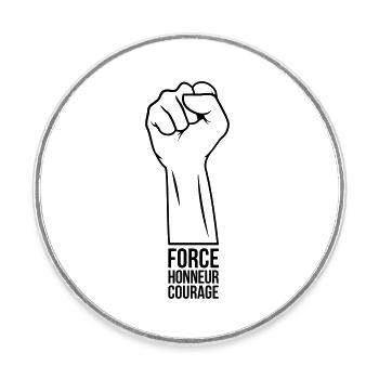 Force Honor Courage - Round  fridge magnet - white - Front
