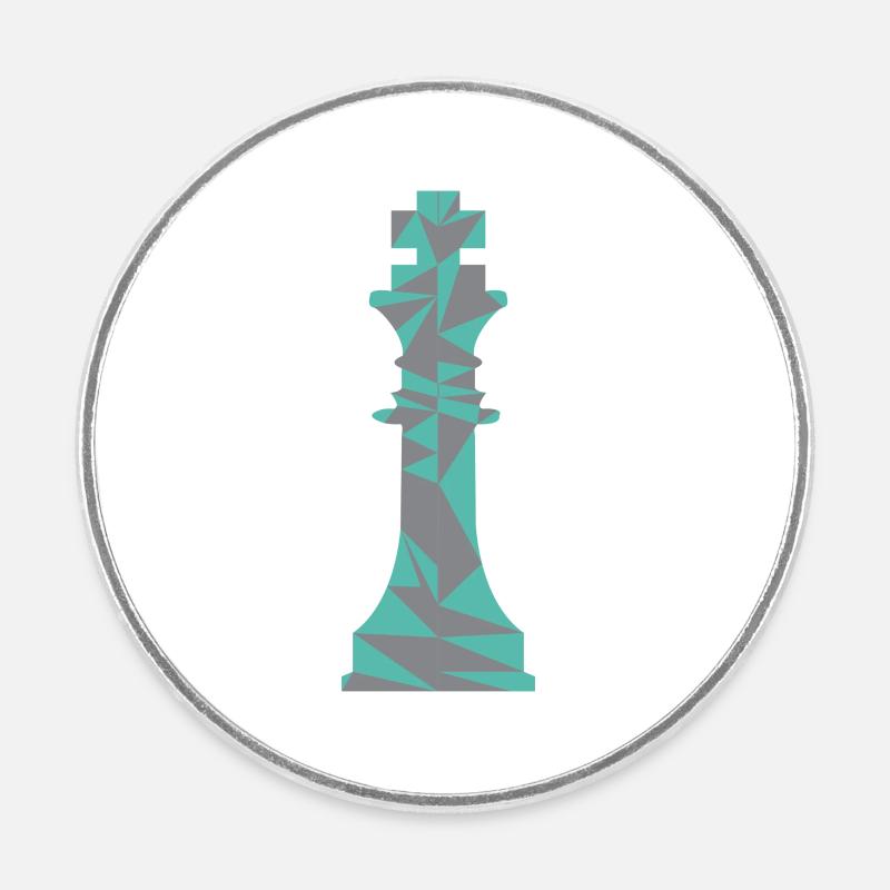 SCHACH KÖNIG /POLYGON - Runder Kühlschrankmagnet - Weiß