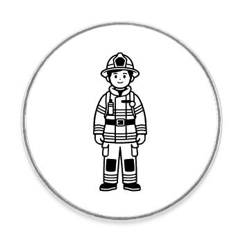 fire brigade - Round  fridge magnet - white - Front