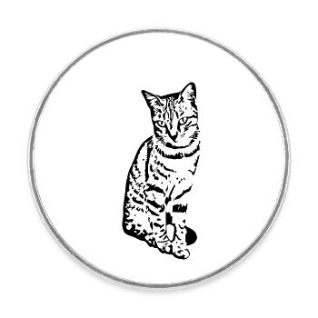 Katze Kätzchen Tigerkatze Katzenshirt Geschenk - Runder Kühlschrankmagnet - Weiß - Vorne
