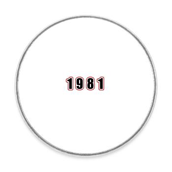 1981 Jahr Geburtstag - Runder Kühlschrankmagnet - Weiß - Vorne