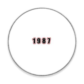 1987 Jahr Geburtstag - Runder Kühlschrankmagnet - Weiß - Vorne