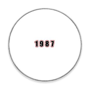 1987 Year Birthday - Round  fridge magnet - white - Front