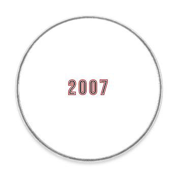 2007 Jahr Zahl - Runder Kühlschrankmagnet - Weiß - Vorne