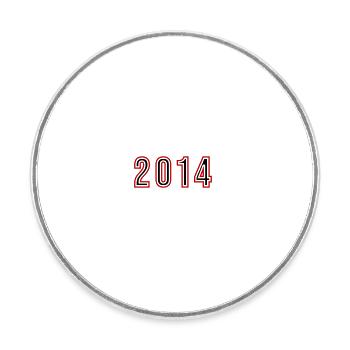 2014 Jahr Zahl - Runder Kühlschrankmagnet - Weiß - Vorne