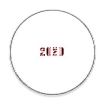 2020 Year Number - Round  fridge magnet - white - Front