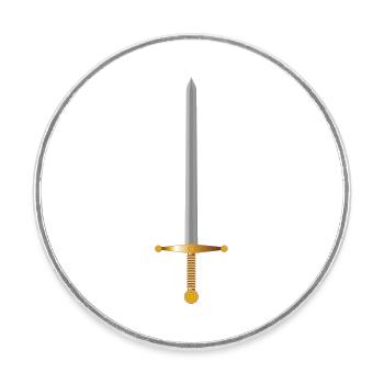 épée épée de chevalier chevalier armor184 - Magnet rond - blanc - Devant