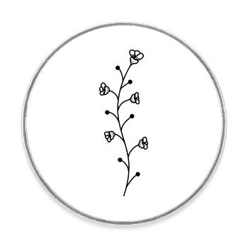flower - Round  fridge magnet - white - Front