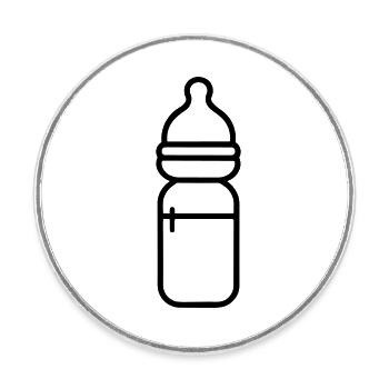 Flasche - Runder Kühlschrankmagnet - Weiß - Vorne