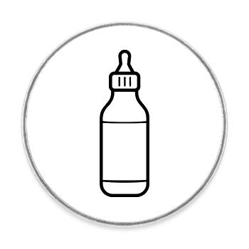 bottle - Round  fridge magnet - white - Front