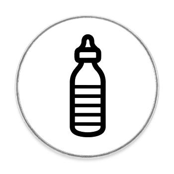 Flasche - Runder Kühlschrankmagnet - Weiß - Vorne