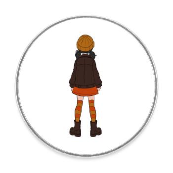Girl - Round  fridge magnet - white - Front