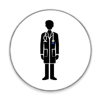 Doktor Symbol - Runder Kühlschrankmagnet - Weiß - Vorne
