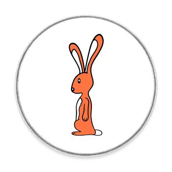Hase Kaninchen Häschen Steht niedlich Kleintier - Runder Kühlschrankmagnet - Weiß - Vorne